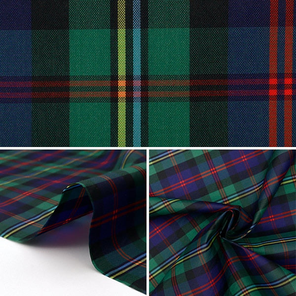 【数量5から】 生地 『ナイロンタータンコーティング ネイビー×レッド×グリーン 3328-9』