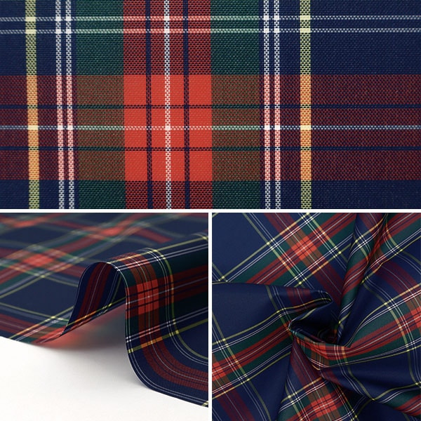 【数量5から】 生地 『ナイロンタータンコーティング ネイビー×レッド 3328-11』