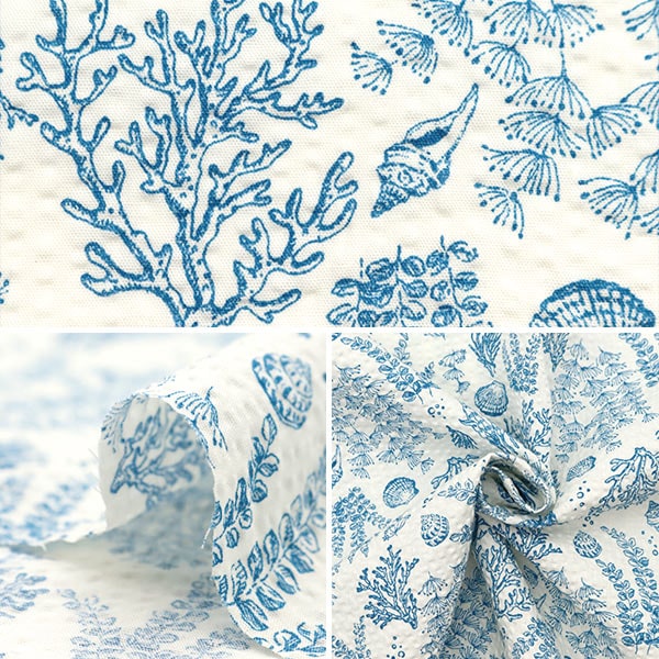 【数量5から】 生地 『リップル 大人のリップル 海中散歩 ナチュラル RIPSEA-NA』