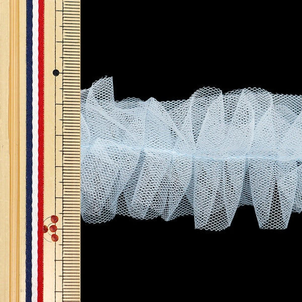 تول "شريط تول مزركش بزهرة نيرولي أزرق فاتح NR-03" KIYOHARA