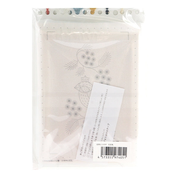 자수키트 "Ikimono실레시피 버드와 미모사 프레임 흰색 번 버드 "조각 평화