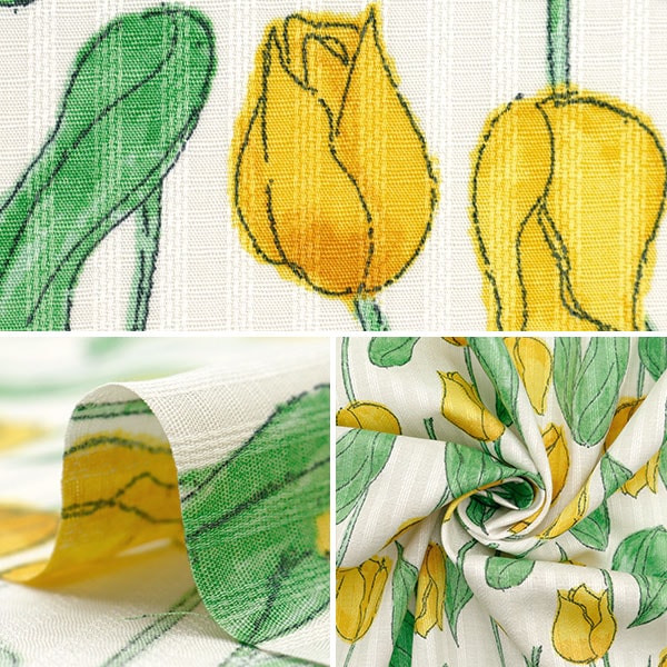 【数量5から】 生地 『ピケドビー チューリップ アイボリー ST1110-2A』