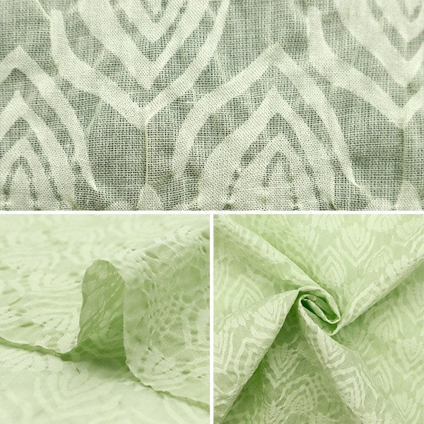 【数量5から】 生地 『ウェイビーシアー塩縮 ライトグラス SALT-153LG』