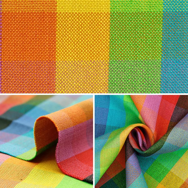 【数量5から】 生地 『しわになりにくい 先染ブロックチェック KRTC-1096OR』