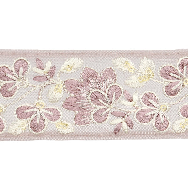 【数量5から】 手芸ブレード 『2024 インド刺繍ブレード パープル×ホワイト 3529B』