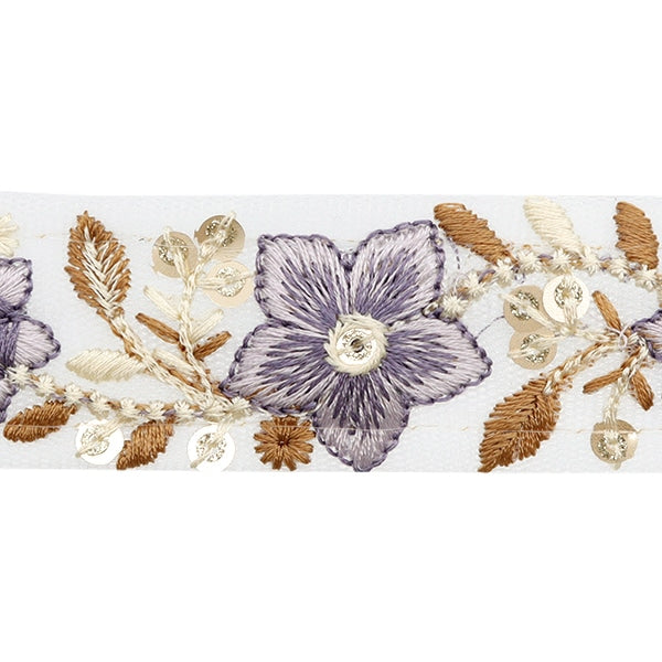 【数量5から】 手芸ブレード 『2024 インド刺繍ブレード グレー×グレー 47202C』