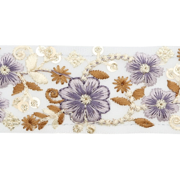 【数量5から】 手芸ブレード 『2024 インド刺繍ブレード グレー×グレー 47203B』