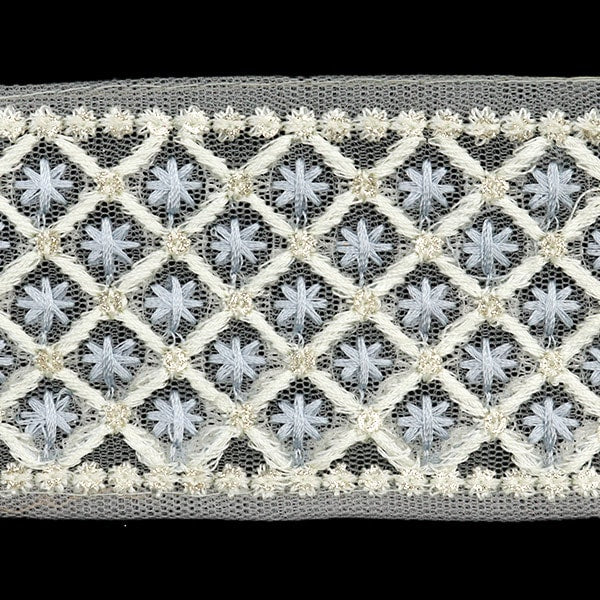 【数量5から】 手芸ブレード 『2024 インド刺繍ブレード グレー×グレー M-215B』