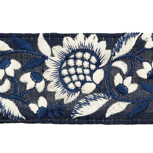 【数量5から】 手芸ブレード 『2024 インド刺繍ブレード ブルー×ブルー M-302E』