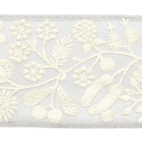 【数量5から】 手芸ブレード 『2024 インド刺繍ブレード グレー×ホワイト M-113#11』