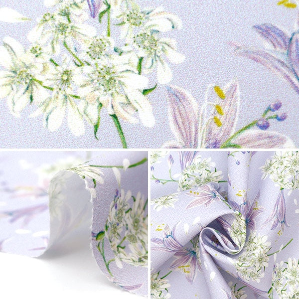 【数量5から】 生地 『はっ水ポリエステル 模様デザイナーmayaシリーズ ユリ INMA-LIL-PP』