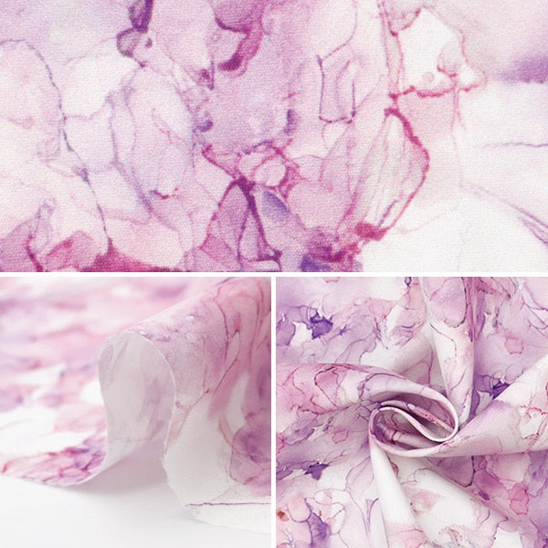 【数量5から】 生地 『はっ水ポリエステル 模様デザイナーmayaシリーズ インクパープル INMA-INK-PP』