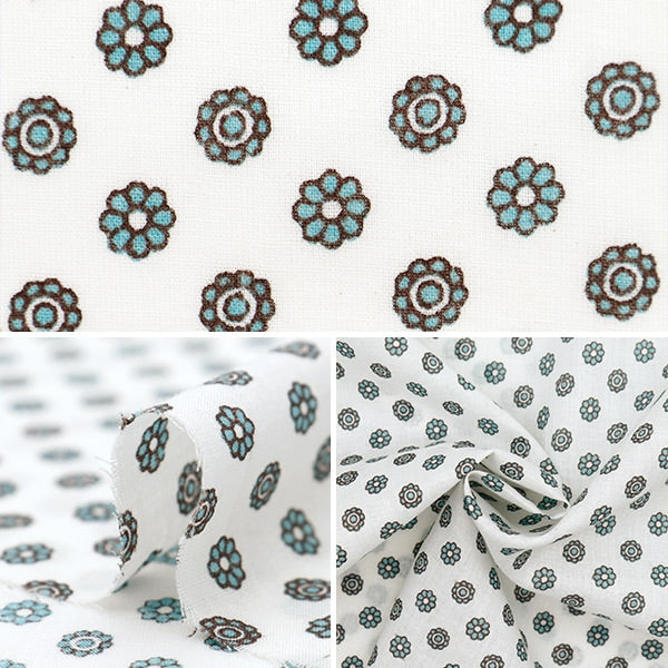 【数量5から】 生地 『インドボイルプリント 小紋柄 ブラウン RAM-BOI-1G』