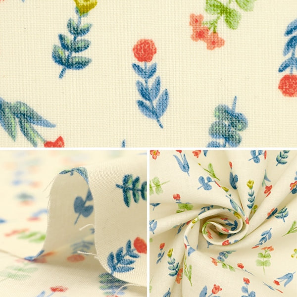 【数量5から】 生地 『スケア リトルポケット 水彩オハナ クリーム 850444-1-1』