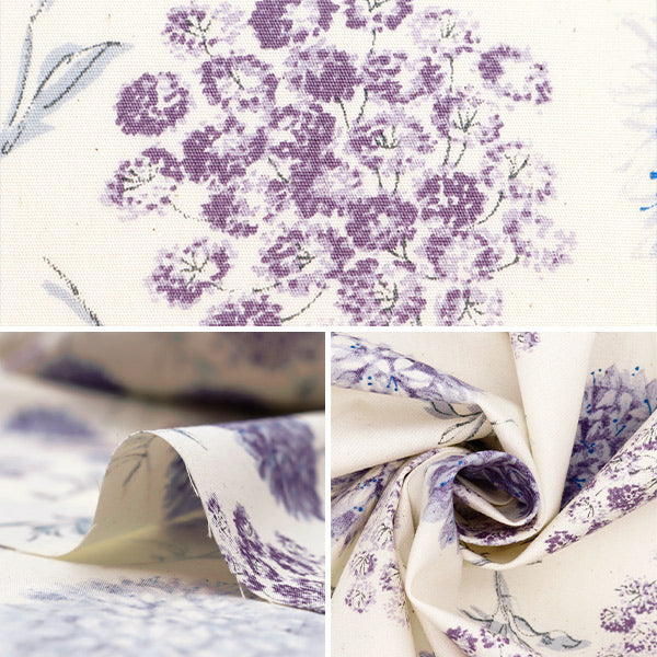 【数量5から】 生地 『ブロード フェンネル ナチュラル×ライラック 850452-1-1』