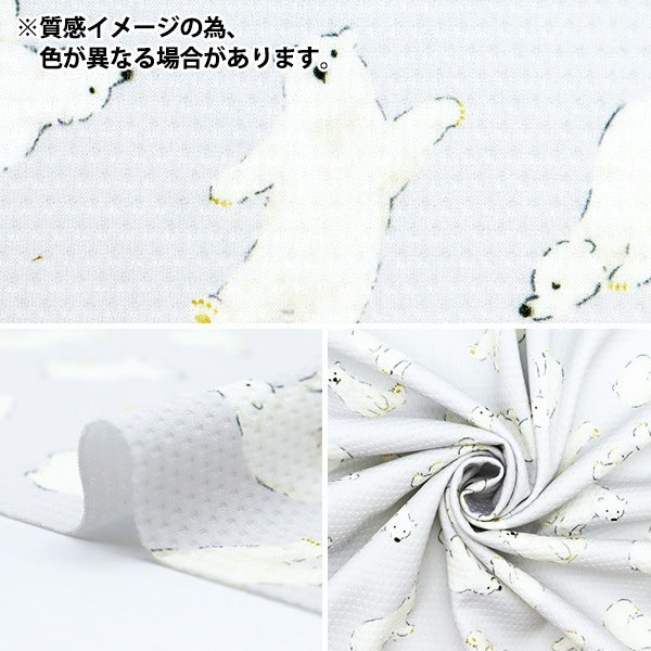 【数量5から】 生地 『クールクロス シロクマ ブルー 150-1649-D2』