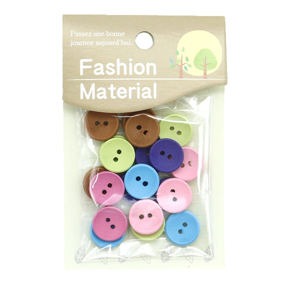 Button "Wood button Mix 15mm Colorful CWB01"
