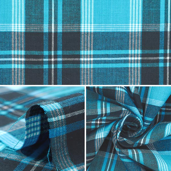【数量5から】 生地 『マドラスチェック ブルーネイビー INM24-BLNV』