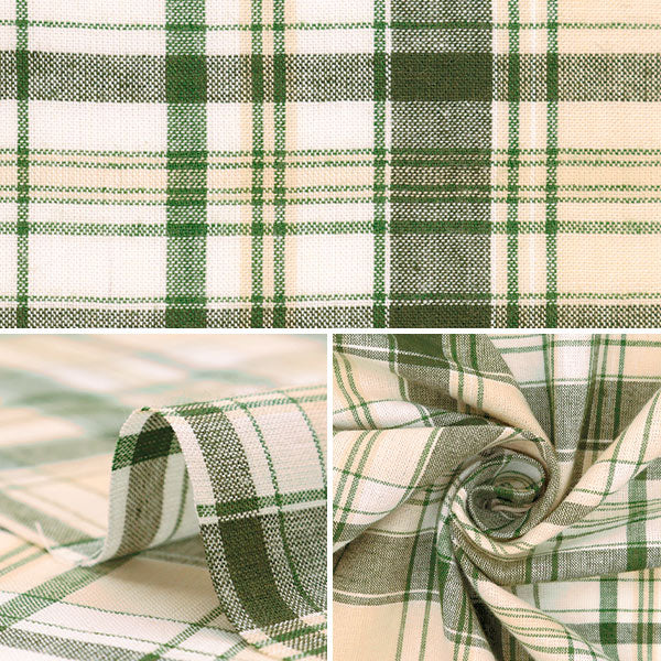 【数量5から】 生地 『マドラスチェック ベージュカーキ INM24-BEKH』