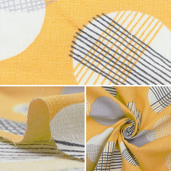 【数量5から】 生地 『インテリアプリント ドット柄 イエロー 142-1349-C1』