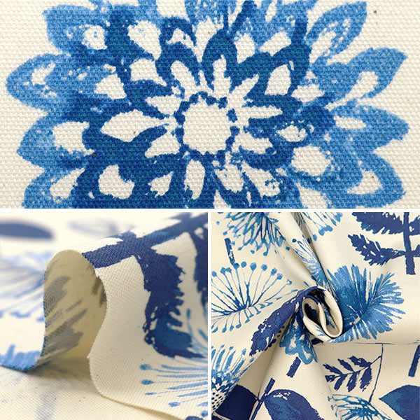 【数量5から】 生地 『NOVA オックス 1Wayひまわり ブルー NOX-WIFL-BL』 KOKKA コッカ