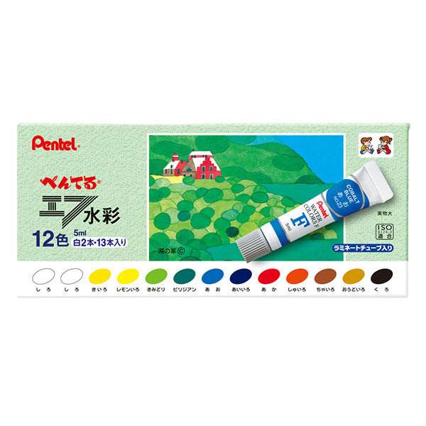 페인트 "f 수채화 라미네이트 튜브 enogu 12 코팅 된 흰색 2 조각 WFRL-12" Pentel Pentel