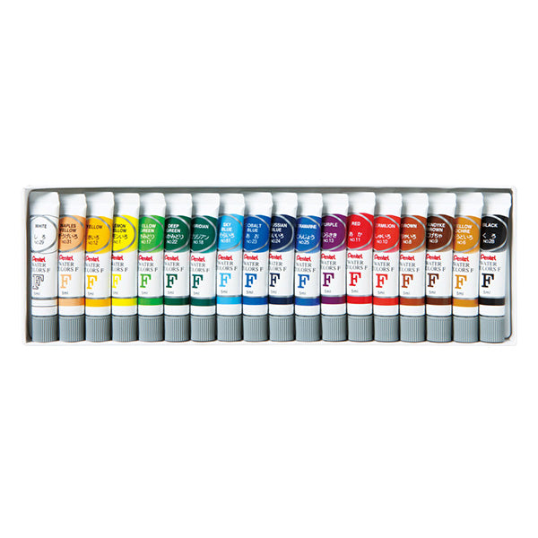 絵具 『エフ水彩 ラミネートチューブ入り えのぐ 18色 WFR-18』 Pentel