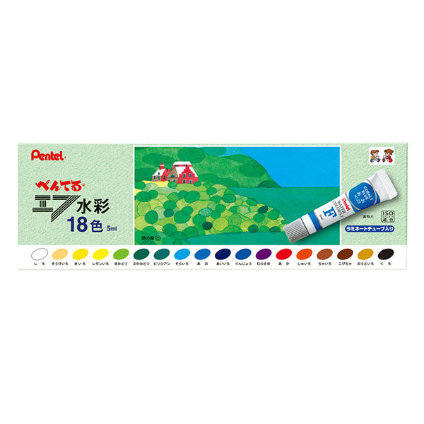 페인팅 "F 수채화 라미네이트 튜브 18 컬러 WFR-18" Pentel Pentel