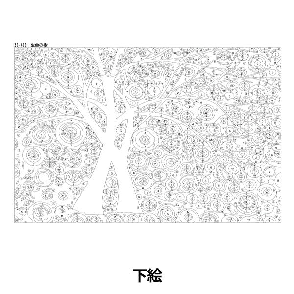 画材セット 『らくらくアートペイント 生命の樹 約20×30cm 23-403』 【ユザワヤ限定商品】