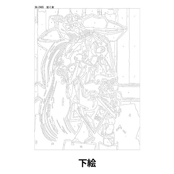 Easy Art Paint Crying Woman 약 30 × 40cm 34-2405" 【Yuzawaya 오리지널】