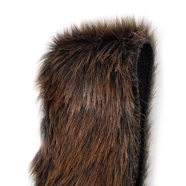 【数量5から】 リボン 『フェイクファーテープ 80mm幅 6色 4:Brown』