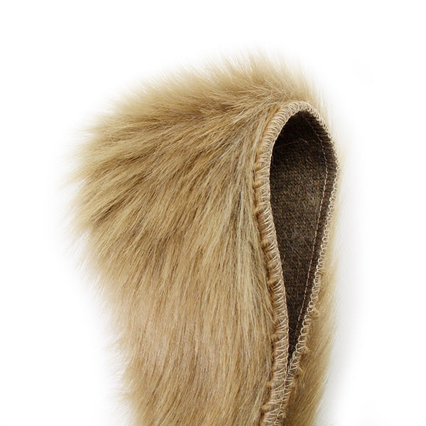 【数量5から】 リボン 『フェイクファーテープ 80mm幅 6色 6:LtBrown』