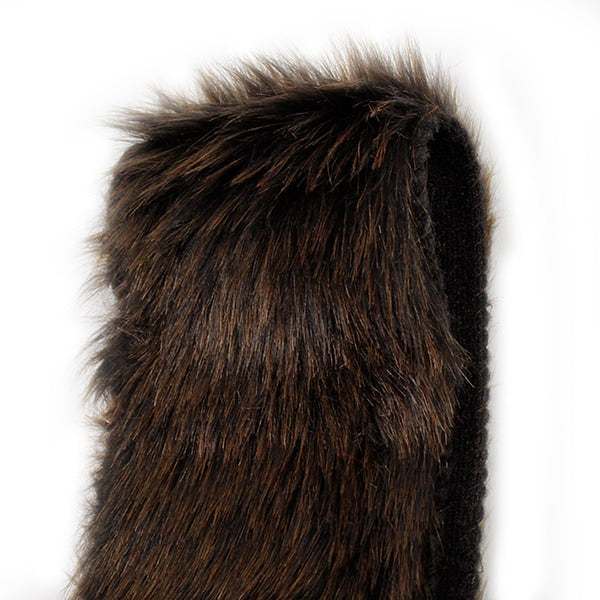 【数量5から】 リボン 『フェイクファーテープ 100mm幅 6色 4:Brown』