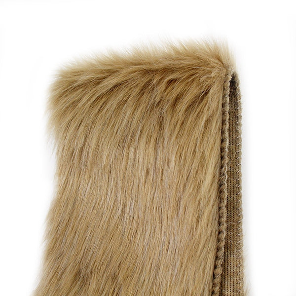 【数量5から】 リボン 『フェイクファーテープ 100mm幅 6色 6:LtBrown』