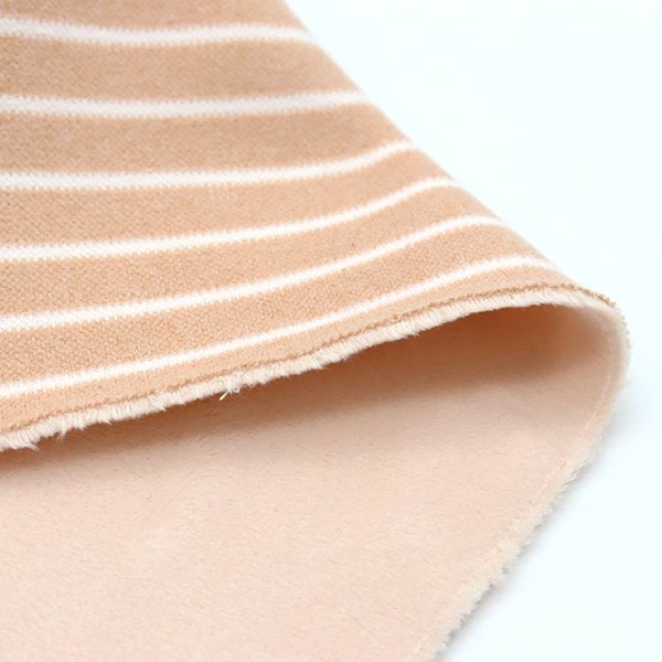 【数量5から】 生地 『ボンディングニット ボーダー ベージュ BN201-01BE』