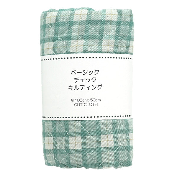生地 『ツイルベーシックチェック キルトカットクロス 約105×50cm グリーン CQ88320-1-15』