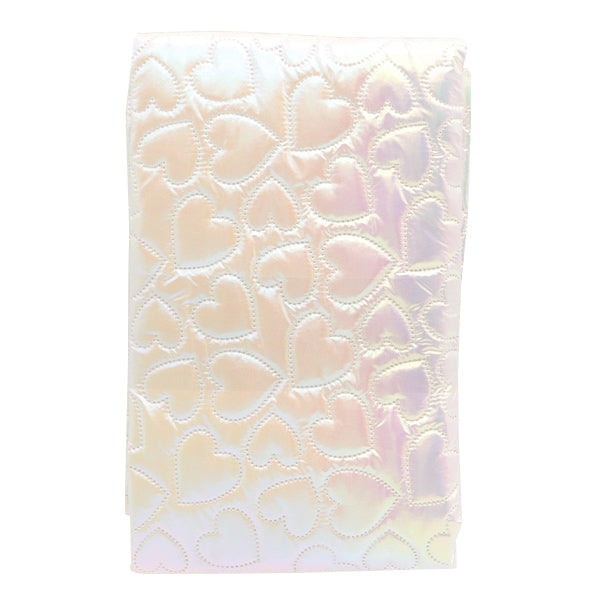 الأقمشة "لحاف الهولوغرام عشوائي القلب"قماش مقطوع حوالي 65 سم × 70 سم أبيض فاتح C-HS2252-4WH''