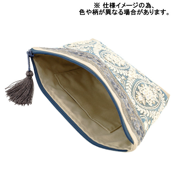 حالة الملحقات "حقيبة مطرزة هندية على شكل قارب تقريبًا. العرض 19.5 × الارتفاع 14.5 × مجمعة 6 سم IFP-04''