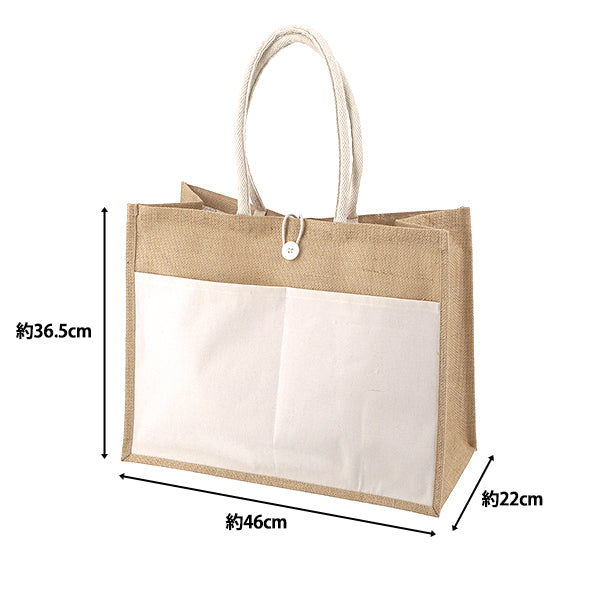 Bolsa "Bolsa de yute con bolsillo y botón, tamaño L (tamaño A3) CD38725"