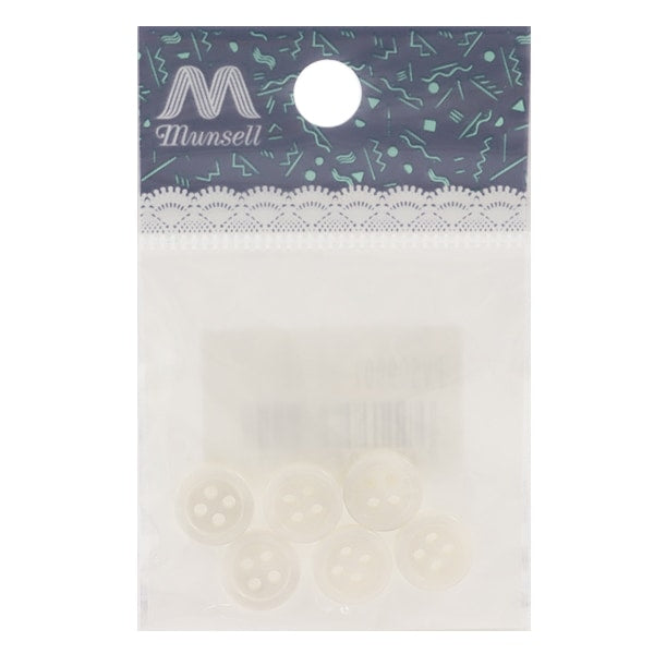 زر "زر قميص 10 مم 6 قطع 3 ألوان PVSO9001 01: أبيض"