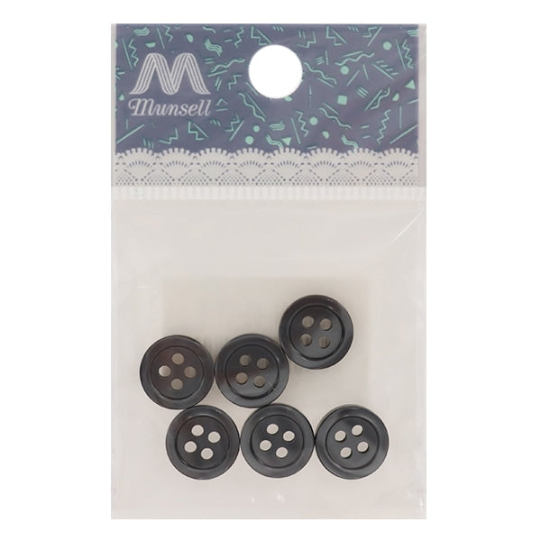 زر قميص 11.5 ملم 6 قطع 3 الوان PVSO9001 09 : اسود