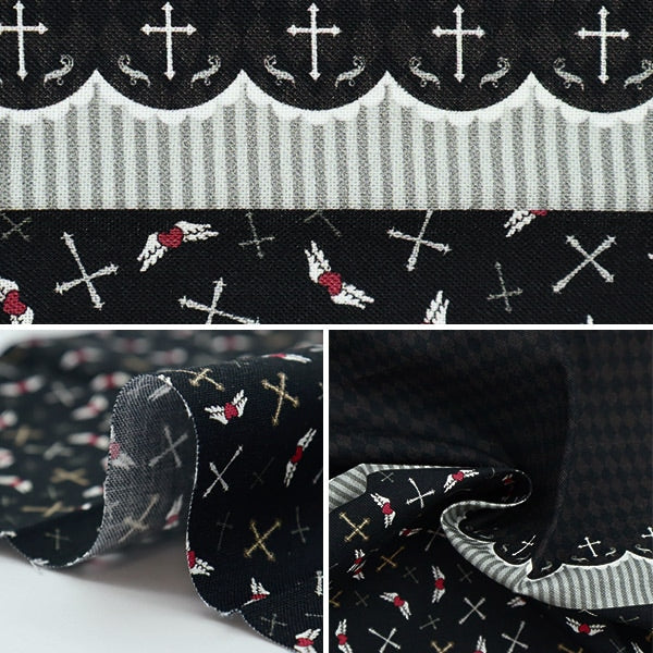 Tessuto 『Panno tagliato Piccolo mondoTessuto Croce gotica TTF-17"