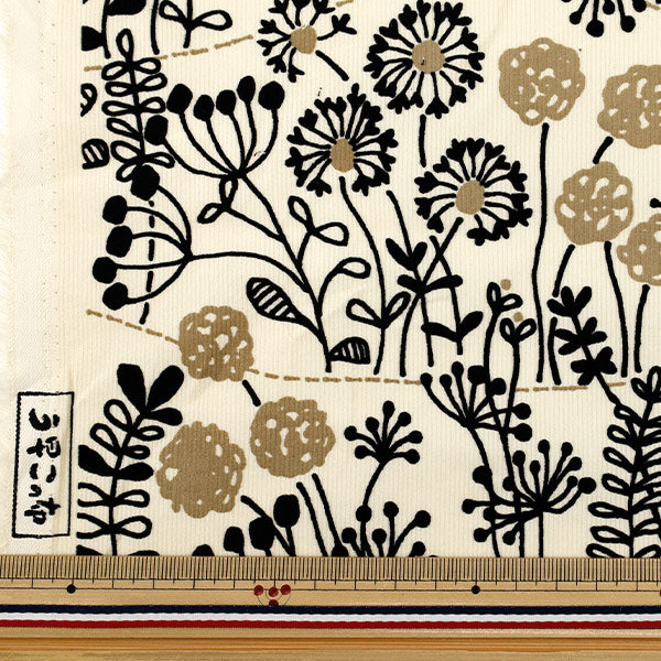 [Quantity from 5] Fabric "Uhayako Cloth Shirt Coal Heaven Wildflower Ivory UP5977-A" COTTON KOBAYASHI