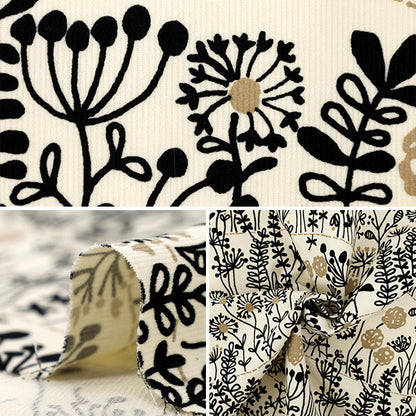 [Quantity from 5] Fabric "Uhayako Cloth Shirt Coal Heaven Wildflower Ivory UP5977-A" COTTON KOBAYASHI