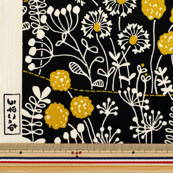 [Quantity from 5] Fabric "Uhayako Cloth Shirt Coal Heaven Wildflower Black UP5977-B" COTTON KOBAYASHI