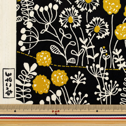 [Quantity from 5] Fabric "Uhayako Cloth Shirt Coal Heaven Wildflower Black UP5977-B" COTTON KOBAYASHI