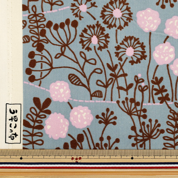 [Quantity from 5] Fabric "Uhayako Cloth Shirt Coal Heaven Wildflower Blue Gray UP5977-D" COTTON KOBAYASHI