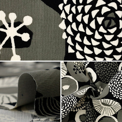 [Quantity from 5] Fabric "Uhayako Cloth Shirt Coal Heaven Ink Blue Flower Black UP5978-B" COTTON KOBAYASHI