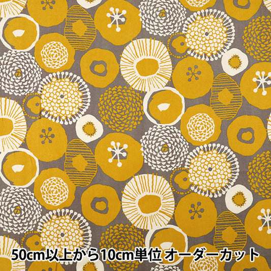 [Quantity from 5] Fabric "Uhayako Cloth Shirt Coal Heaven Ink Blue Flower Gray UP5978-D" COTTON KOBAYASHI