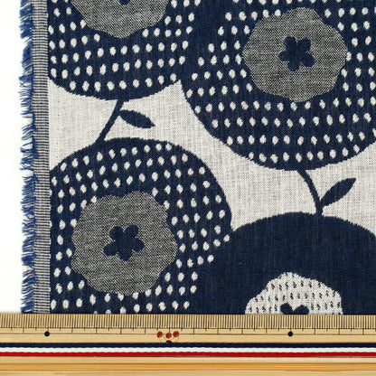 [Quantité à partir de 5] Tissu «Tissu Uhayako Banshuori double tissageJacquard Bagel Bleu UP5991-B" COTTON KOBAYASHI